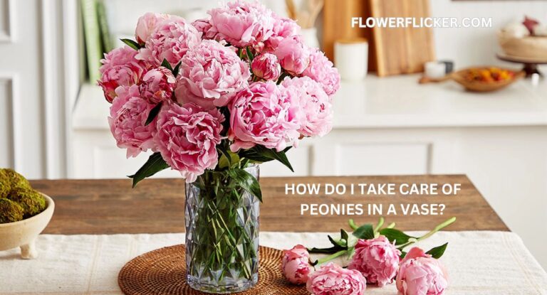 How do I take care of peonies in a vase?